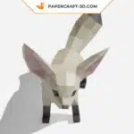 Papercraft modèle de renard Fennec en papier 3D origami, weergave 6
