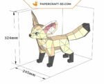 Papercraft fennec fox in 3D origami