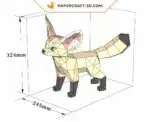 Papercraft modèle de renard Fennec en papier 3D origami, weergave 7