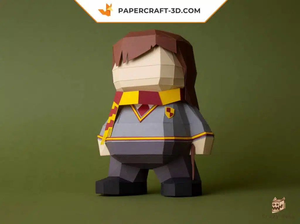 Papercraft modèle de sorcier 3D en origami papier, kit DiY au format SVG et DXF, weergave 2