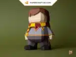 Papercraft modèle de sorcier 3D en origami papier, kit DiY au format SVG et DXF, weergave 2