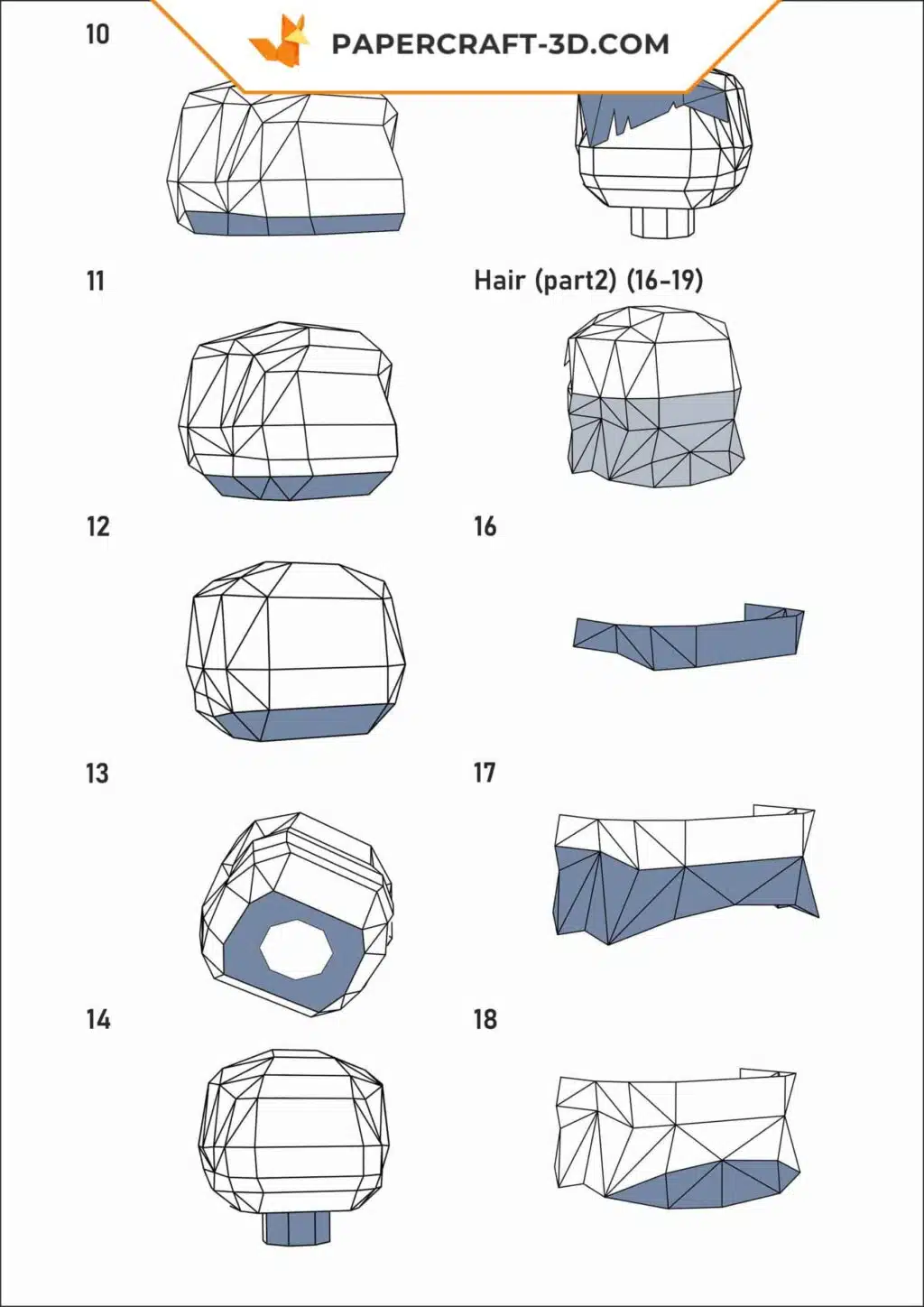 Papercraft modèle de sorcier 3D en origami papier, kit DiY au format SVG et DXF, weergave 3