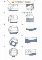 Papercraft modèle de sorcier 3D en origami papier, kit DiY au format SVG et DXF, weergave 3
