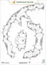 Papercraft modèle de sorcier 3D en origami papier, kit DiY au format SVG et DXF, weergave 4