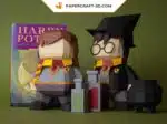 Papercraft modèle de sorcier 3D en origami papier, kit DiY au format SVG et DXF, weergave 8