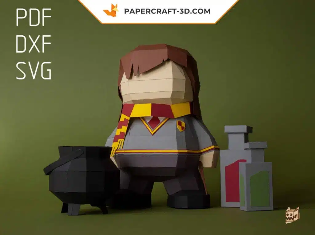 Papercraft modèle de sorcier 3D en origami papier, kit DiY au format SVG et DXF