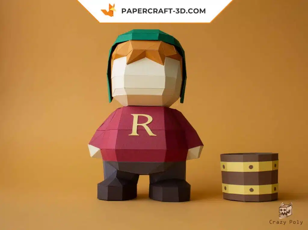 Papercraft de Ron de Harry Potter en origami 3D