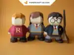 Papercraft de Ron de Harry Potter en origami 3D