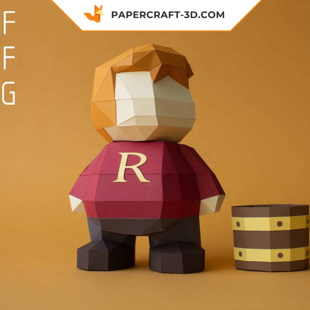 Papercraft de grou-donzela em origami 3D