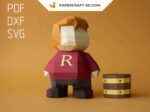Papercraft Ron de Harry Potter em origami 3D