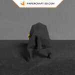 Papercraft de touro negro em origami 3D