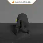 Papercraft toro negro en origami 3D, vista posterior