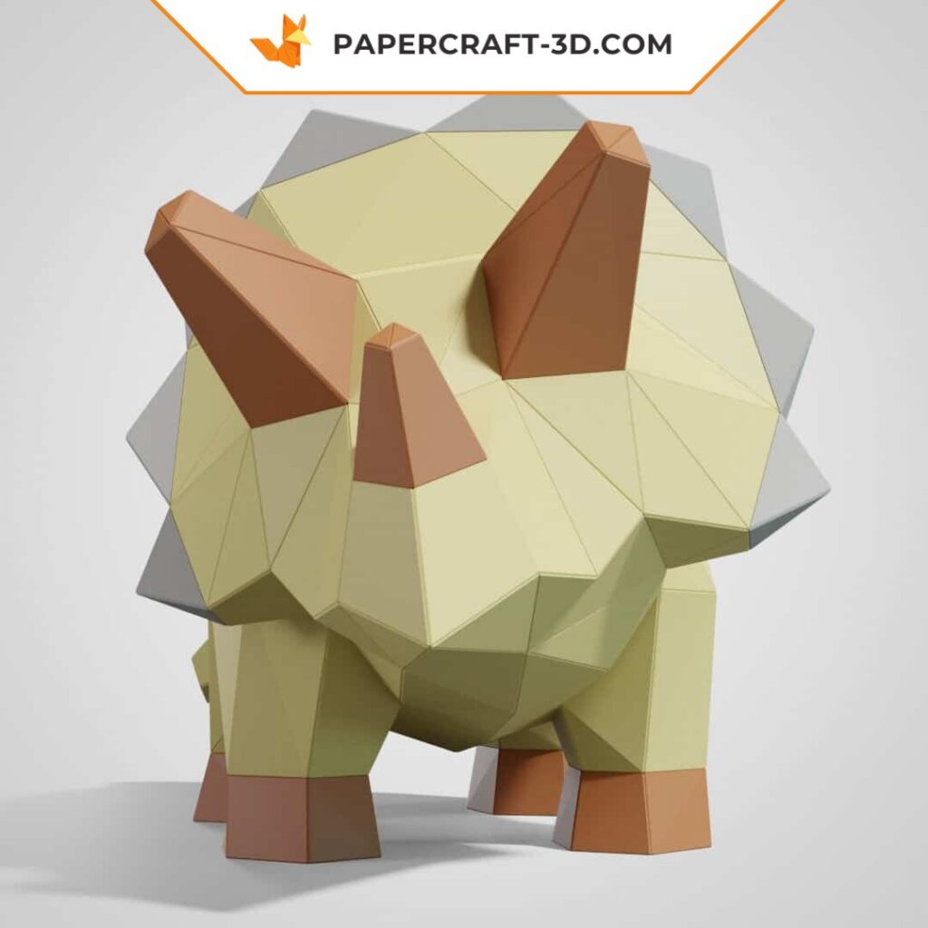 Baby Triceratops 3D Origami Papercraft