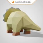 Papercraft baby Triceratops in 3D origami