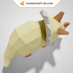 Papercraft baby Triceratops in 3D origami