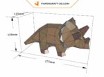 Papercraft baby Triceratops in 3D origami