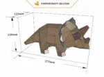 Papercraft modèle de Triceratops mignon en origami papier 3D, weergave 7