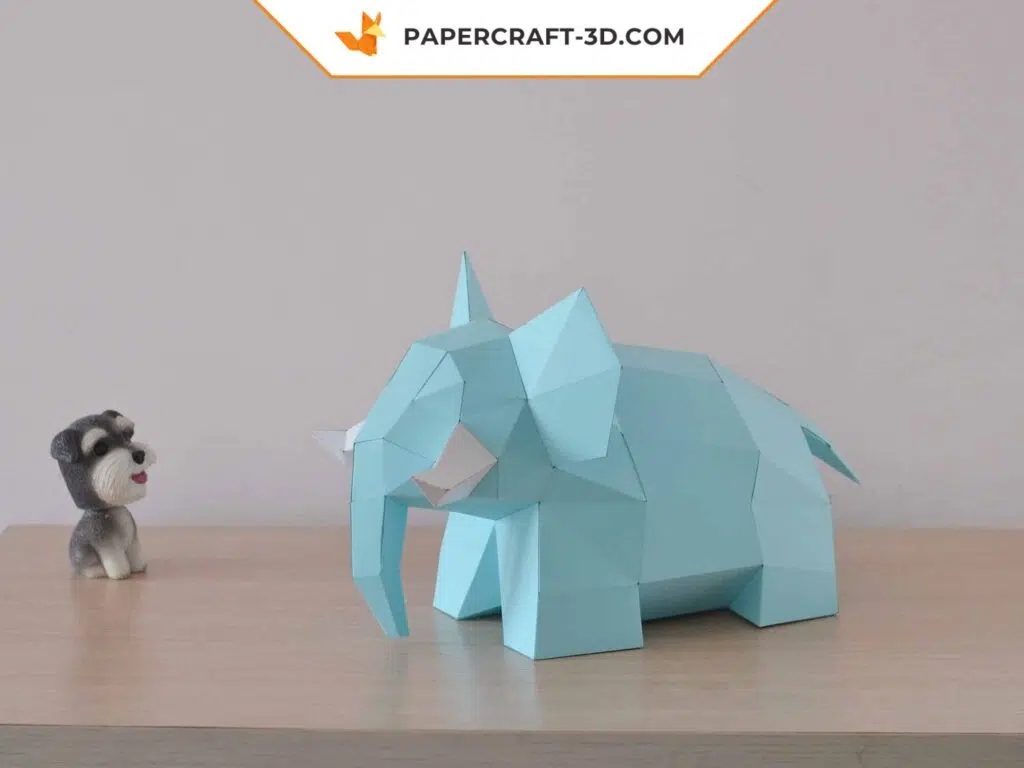 Papercraft di elefante carino in origami 3D