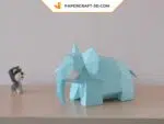 Papercraft di elefante carino in origami 3D