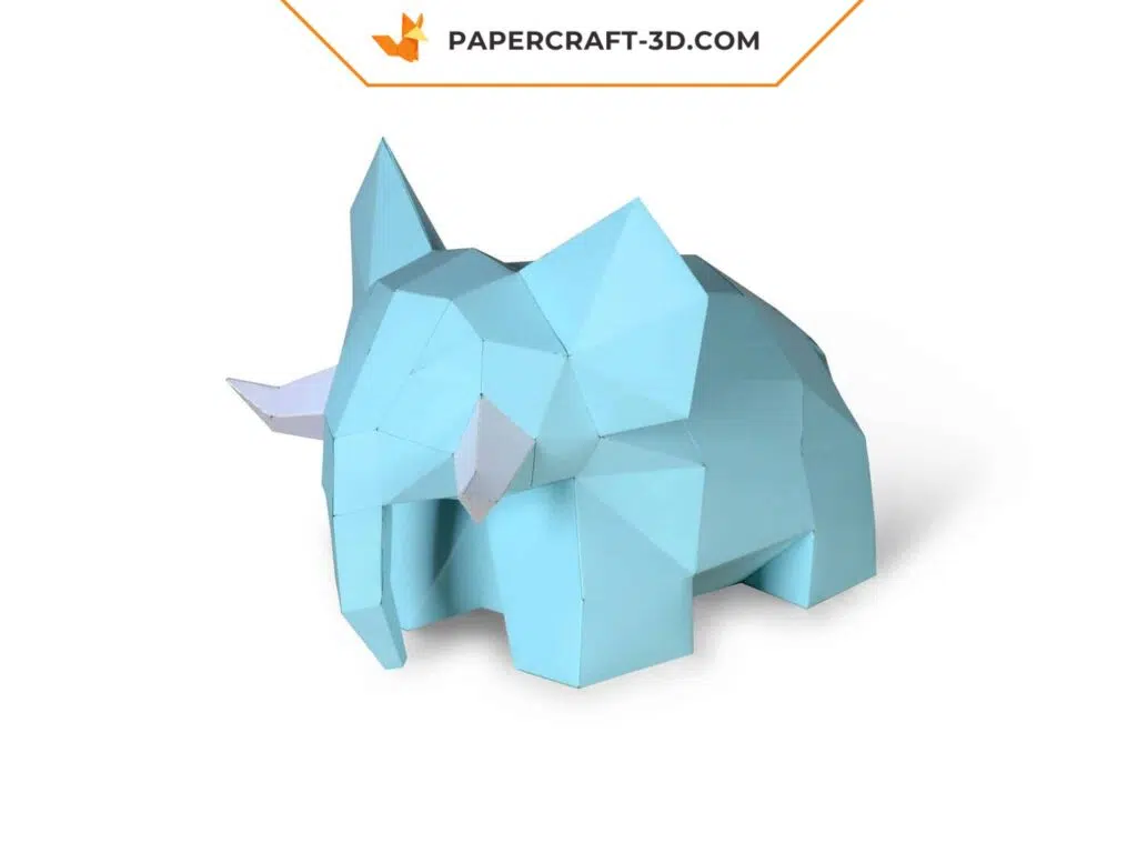 Papercraft di elefante carino in origami 3D