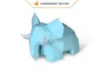 Papercraft di elefante carino in origami 3D