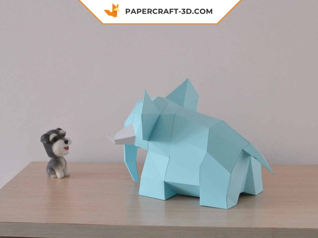 Papercraft di elefante carino in origami 3D