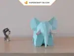 Papercraft di elefante carino in origami 3D