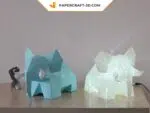 Papercraft di elefante carino in origami 3D