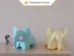 Papercraft di elefante carino in origami 3D