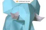 Papercraft di elefante carino in origami 3D
