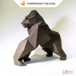 Papercraft of King Kong gorilla in 3D origami