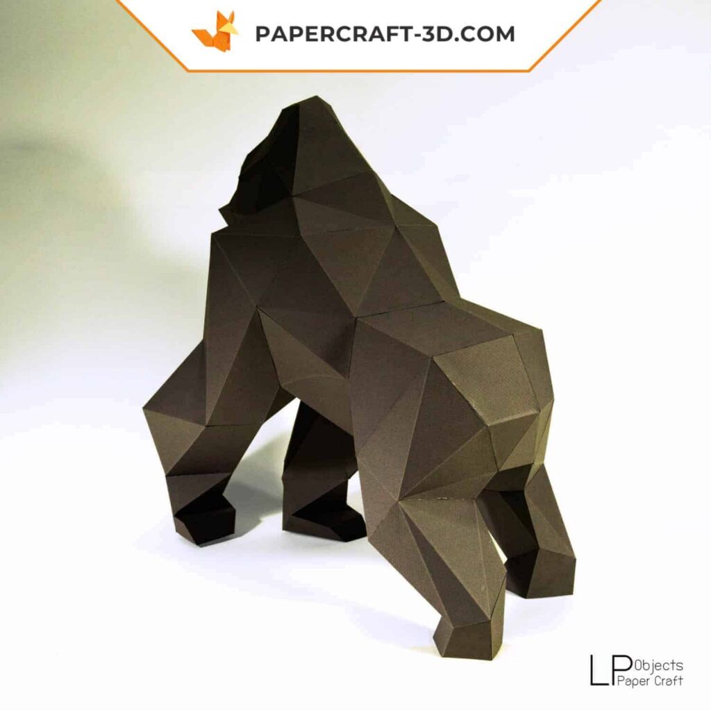 Papercraft de Gorila en origami 3D