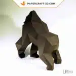 Papercraft de Gorila marrón en origami 3D