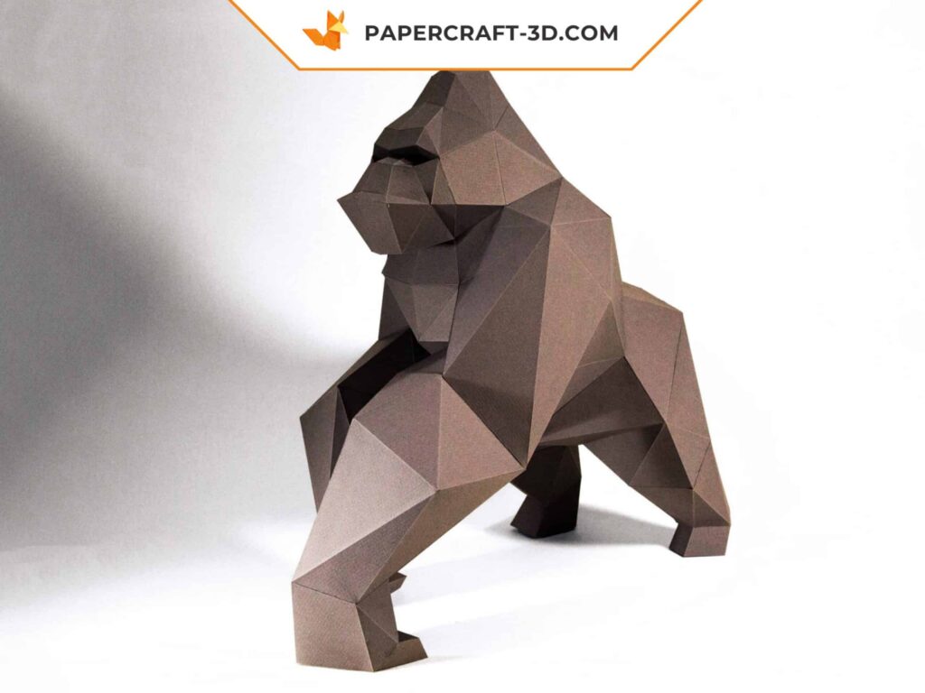 Papercraft de Gorila en origami 3D