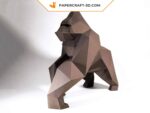 Papercraft of King Kong gorilla in 3D origami