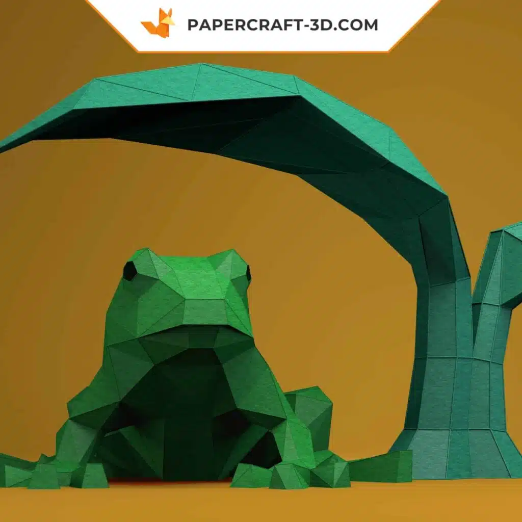 Papercraft sapo em origami 3D