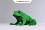 Papercraft de grenouille en origami 3D