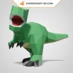 Papercraft modèle T-rex mignon en origami papier 3D