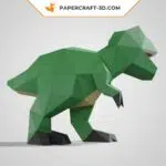 Papercraft modèle T-rex mignon en origami papier 3D, weergave 3
