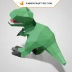 Papercraft modèle T-rex mignon en origami papier 3D, weergave 5