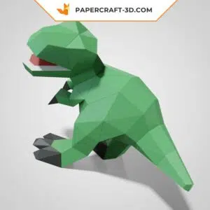 Papercraft modèle T-rex mignon en origami papier 3D
