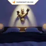 Papercraft Momie 3D origami papier pour décoration murale d&rsquo;Halloween, weergave 2