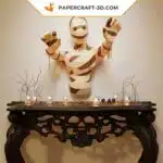 Papercraft Momie 3D origami papier pour décoration murale d&rsquo;Halloween