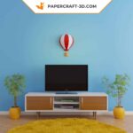 Papercraft de balão de ar quente em origami 3D
