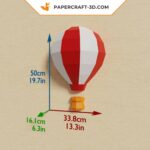 Papercraft de balão de ar quente em origami 3D