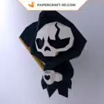 Papercraft Mort avec Café, modèle numérique Halloween en papier 3D, weergave 2
