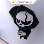 Papercraft statuette mort avec café en origami 3D