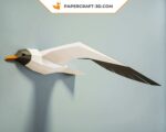 Papercraft de gaivota em origami 3D