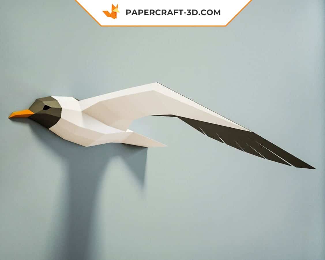 Papercraft de mouette en origami 3D