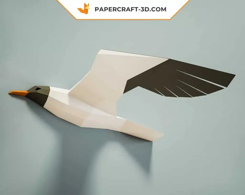 Papercraft de gaviota en origami 3D Papercraft de gaviota en origami 3D
